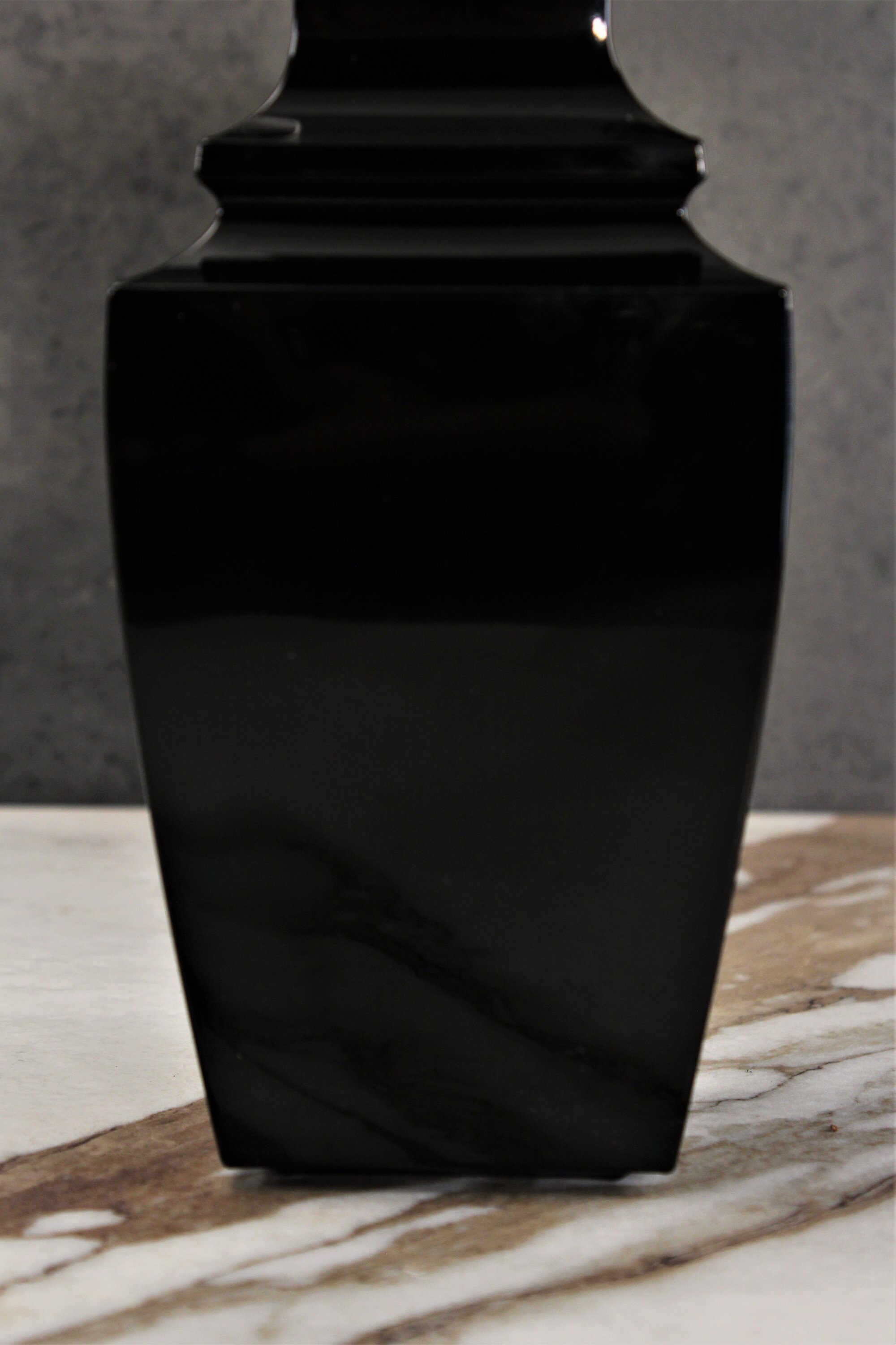 Vintage Onyx Black Glass Vase Etsy