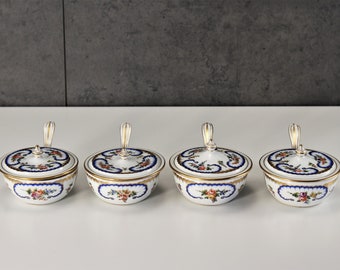 Four Lidded bowls of French Porcelain by Le Rosey of Paris