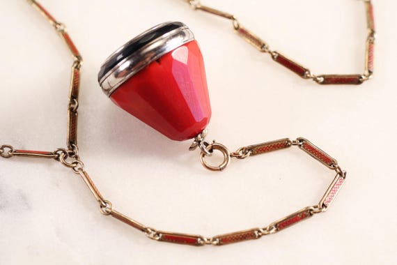 Antique Watch Pendant Ito Watch Co Jewel-Lite Carved Celluloid A. Benoit-Nicolet Art Deco