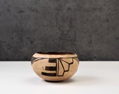 Vintage Pueblo Pottery Bowl Rain Cloud Pattern