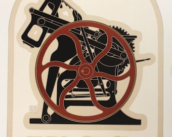 Original David Lance Goines Print Full Circle Printing Press Vintage Poster #62