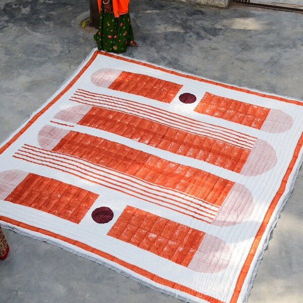 Indian Cotton Quilt Set Etsy