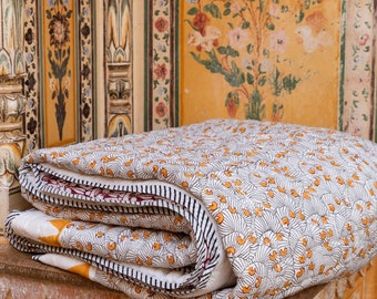 Quilts for Sale, Koloman Moser Quilt, King Size Quilt, Queen Size Quilt, Handmade Quilt, King Size Comforter, Indian Blanket, Cotton Quilt