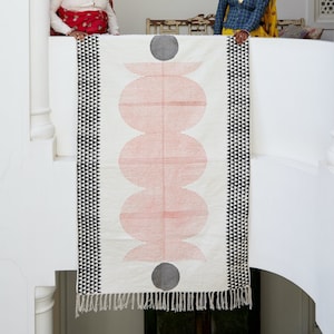 Handmade Modern Rug, Rug for Living Room, 8x10 Rug, 4x6 Rug, Dhurrie Rug, Modern Rug Runner, Block Print Rug, Modern Rug Small, Abstract Rug