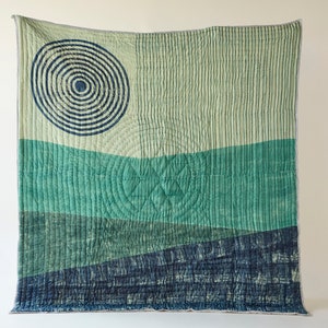 Boho Twin XL Quilt Set: Handmade Cotton Bedspread with Hand Block Print
