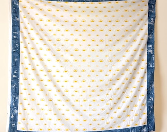 Hand Block Printed Cotton Duvet Cover | Reversible Sunrise & Spiral Jaipur Bedding