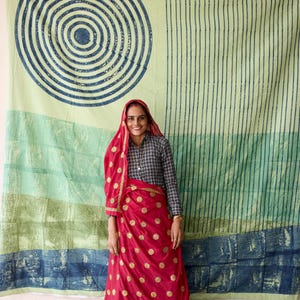 Reversible Duvet Cover – Hand-Block Printed in India | Queen & King Sizes | Sun and Ocean Design | Boho Bedcover | Cotton Bedding Set