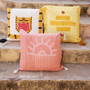 Handmade Block Print Pillow Cover: Cotton Euro Sham, 26&quot;x26&quot;