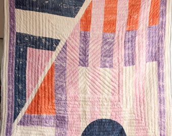 Handbedrucktes Baumwoll Quilt Set: Wende Kantha Tagesdecke oder Tagesdecke