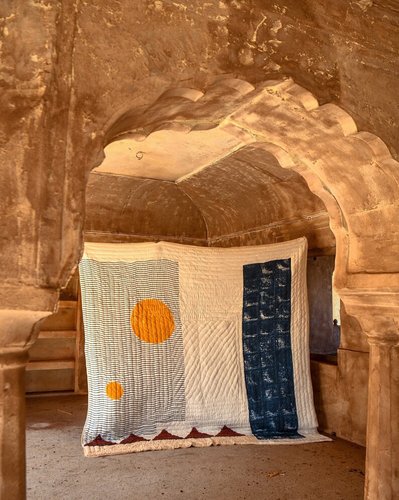 Boho Quilt King King Comforter Handmade Quilt Blue King Etsy