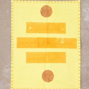 Handmade Placemat Set with Napkins, Modern Block Printed Design w/ Kantha Stitching, Eco Table Linens, Cotton Table Mats, Set of 2, 4, or 6