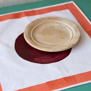 Block Printed Cotton Placemat Set: Bauhaus Inspired Table Linens