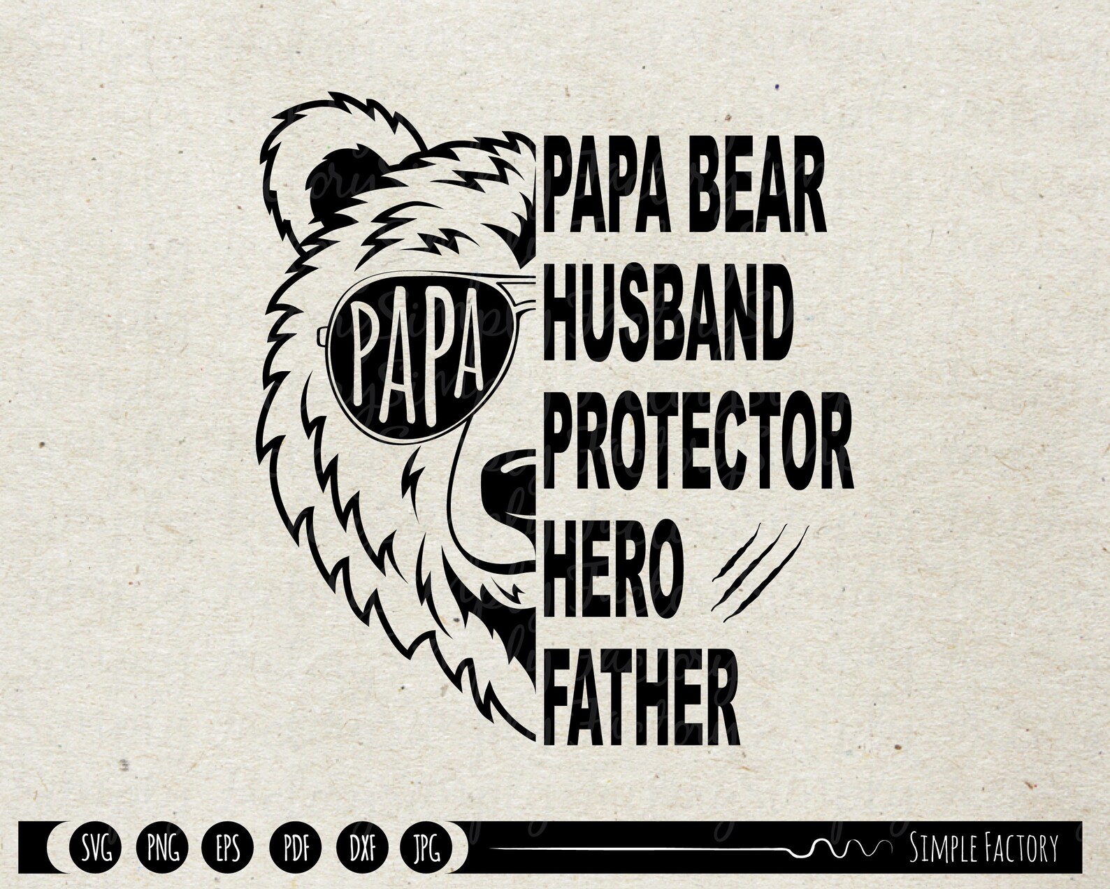 Papa Bear Clipart Husband Protector Bear Papa Happy Etsy
