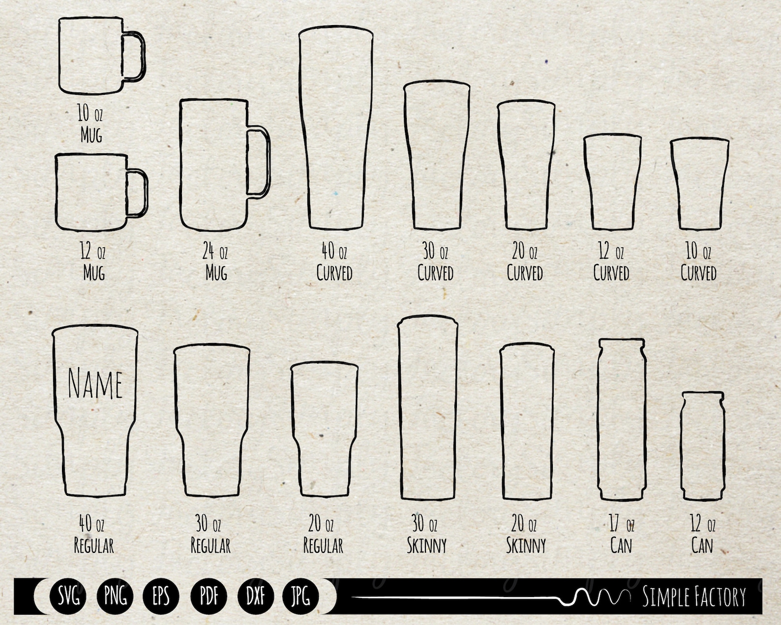 Tumbler Size Template Tumbler Size Template