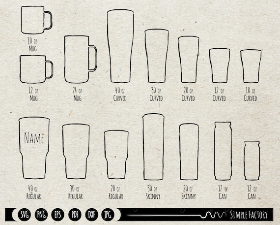 Tumbler Svg Tumbler Clipart Tumbler Sizing Tumbler Size  Etsy
