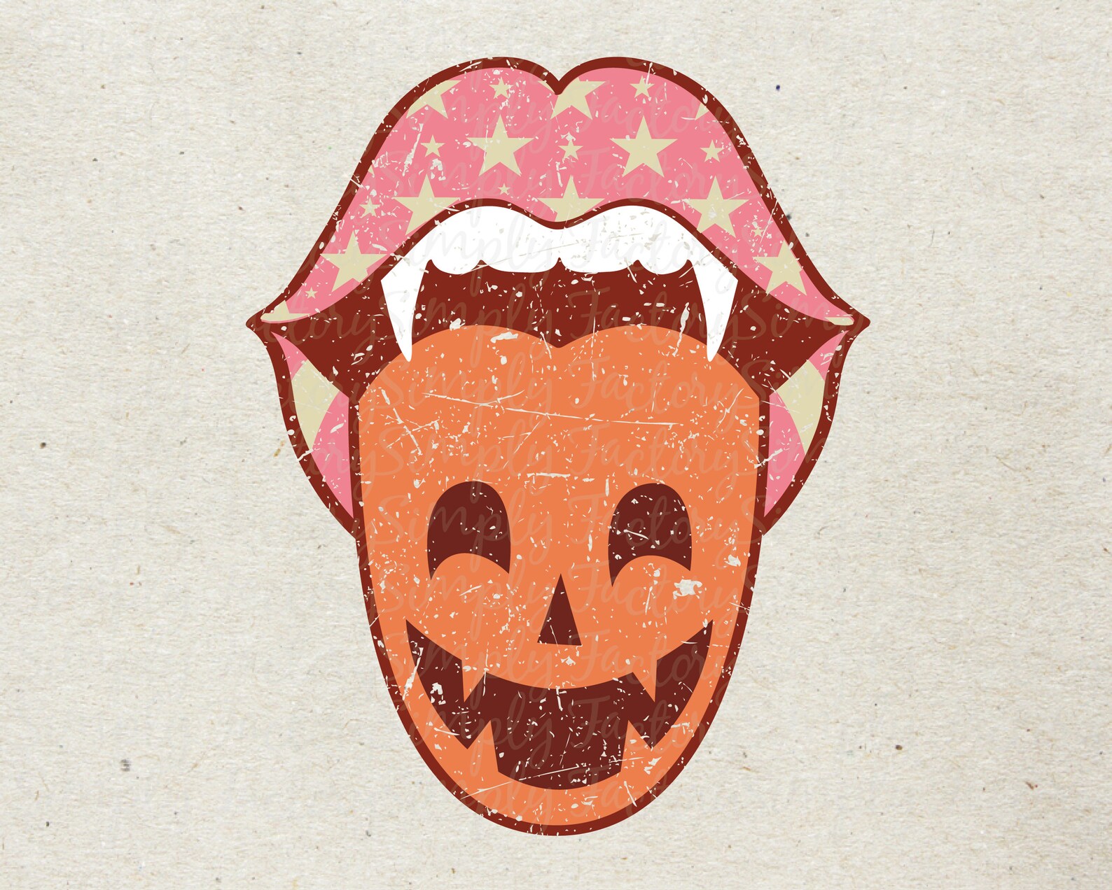 Retro Spooky Mouth Lips Pumpkin Tongue Png Vampire Lips Png - Etsy