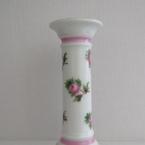 Pink Rose Gold Marie Antoinette Jane Austen French Meissen Style Candlestick