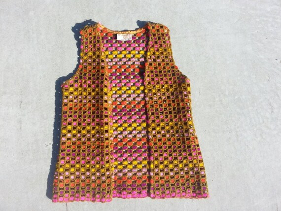 1960s vintage bohomeinan granny square afghan croc