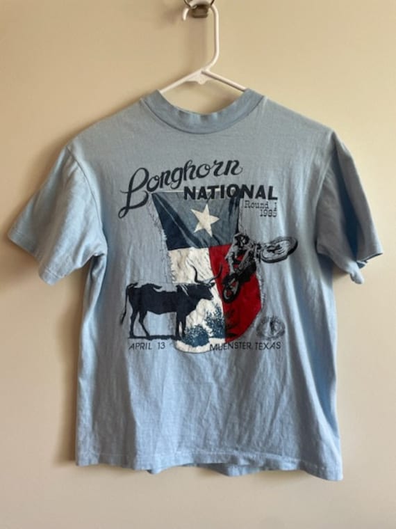 Vintage Tee Longhorn national 1985 motocross - image 1