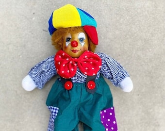 80s Art Clown Porcelain Doll