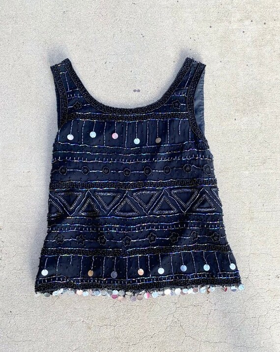 1980s Beaded Sequins Tank Top - image 4