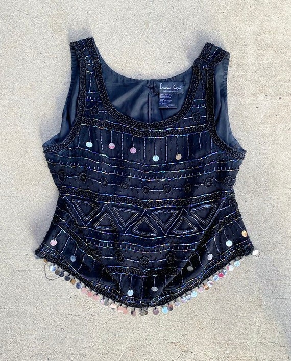 1980s Beaded Sequins Tank Top - image 3