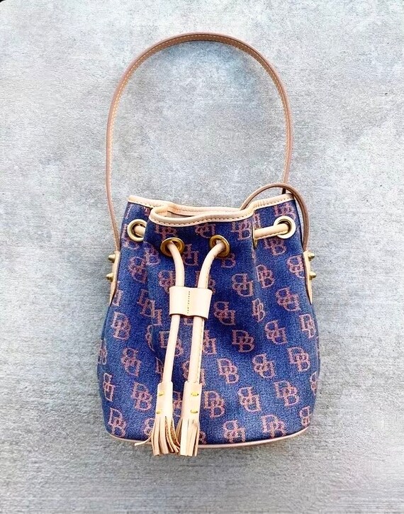 Y2K Dooney and Bourke Jean and Leather Mini Bucke… - image 4