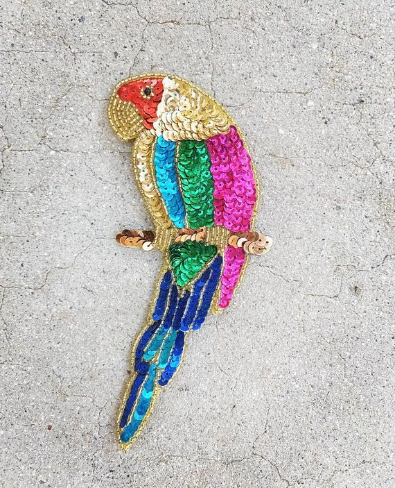 80s Sequins Handmade Parrot Pin - image 4