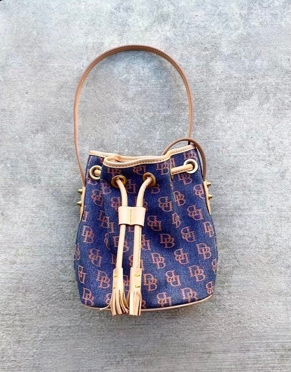 Y2K Dooney and Bourke Jean and Leather Mini Bucke… - image 1