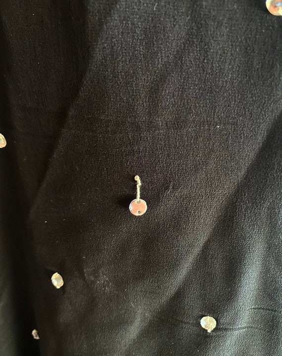 90s Unisex Rhinestone Black Long Sleeve Button Up… - image 6