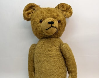 Vintage large size Teddy bear for restoration, mohair with sawdust filling, Germany, 40s.