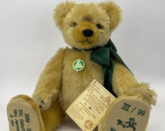 激レア Hermann Teddy ぬいぐるみ 身長40cm Gretel HERMANN, Limited Teddy Bear, Coburg, Germany, 1999 - Etsy