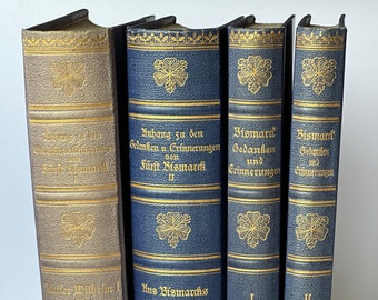 Eerste druk van de autobiografie van Otto von Bismarck, 1898 "Gedachten en herinneringen". Zeldzaam antiek boek. Duits