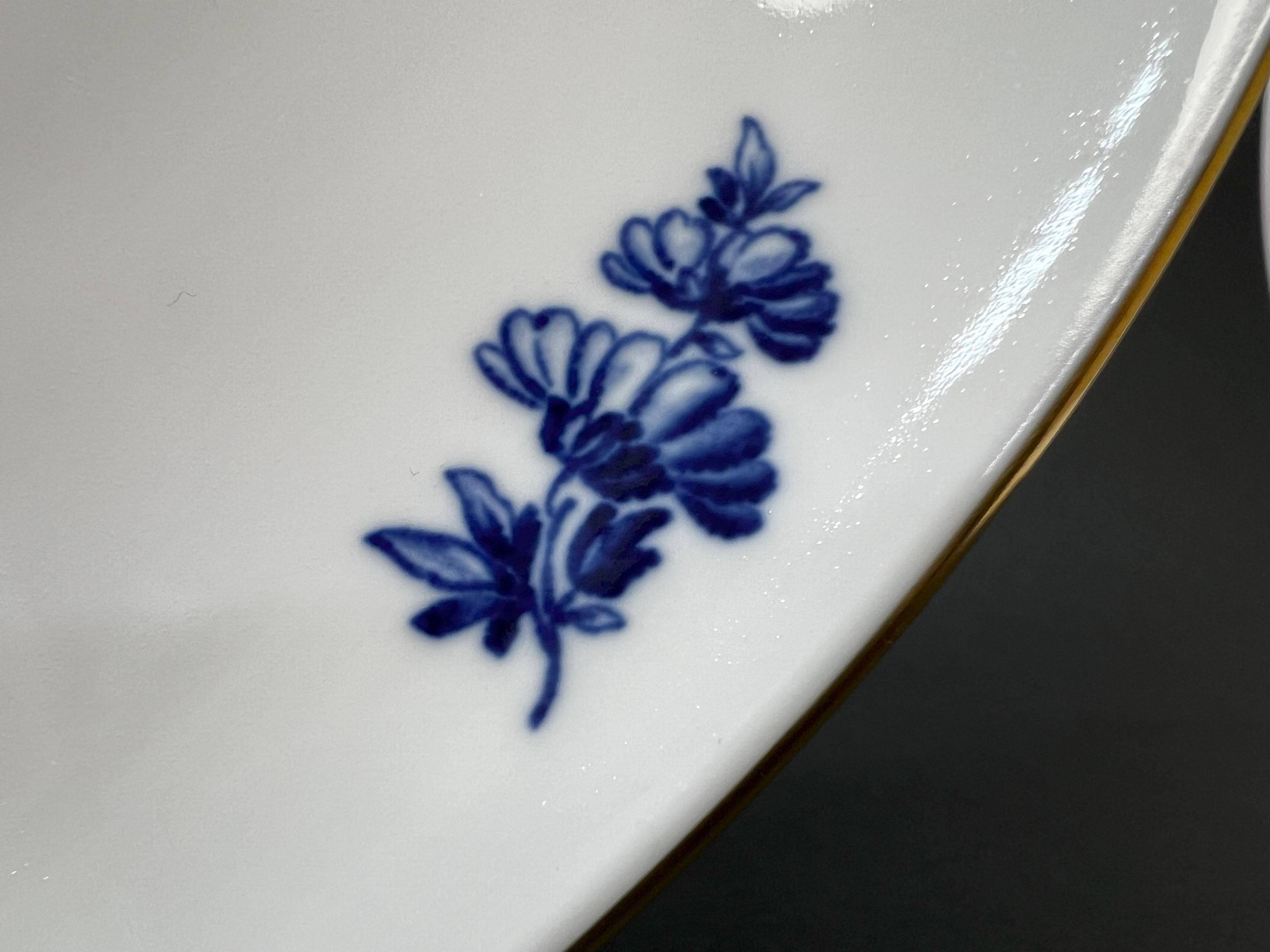 Meissen ブルー花柄 プレート1850〜1860年 保証書付 C−2840 Meissen ブルー花柄 プレート1850〜1860年 保証書付 C−2840 ドイツの