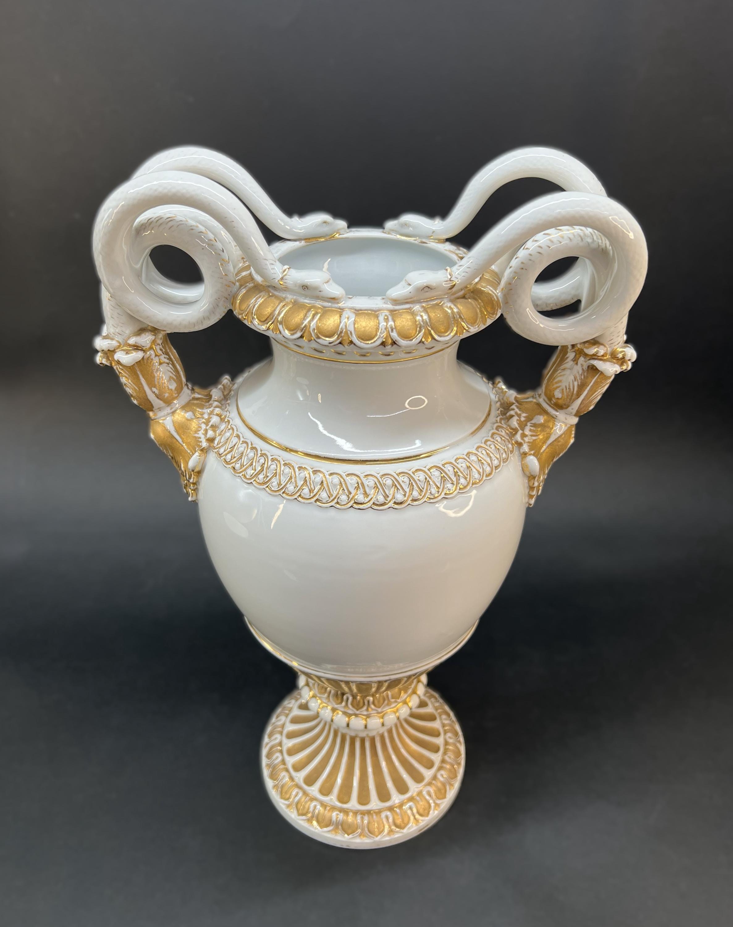 Meissen Schlangenvase Amphora Vase C.1880–1900, Gilt Neoclassical