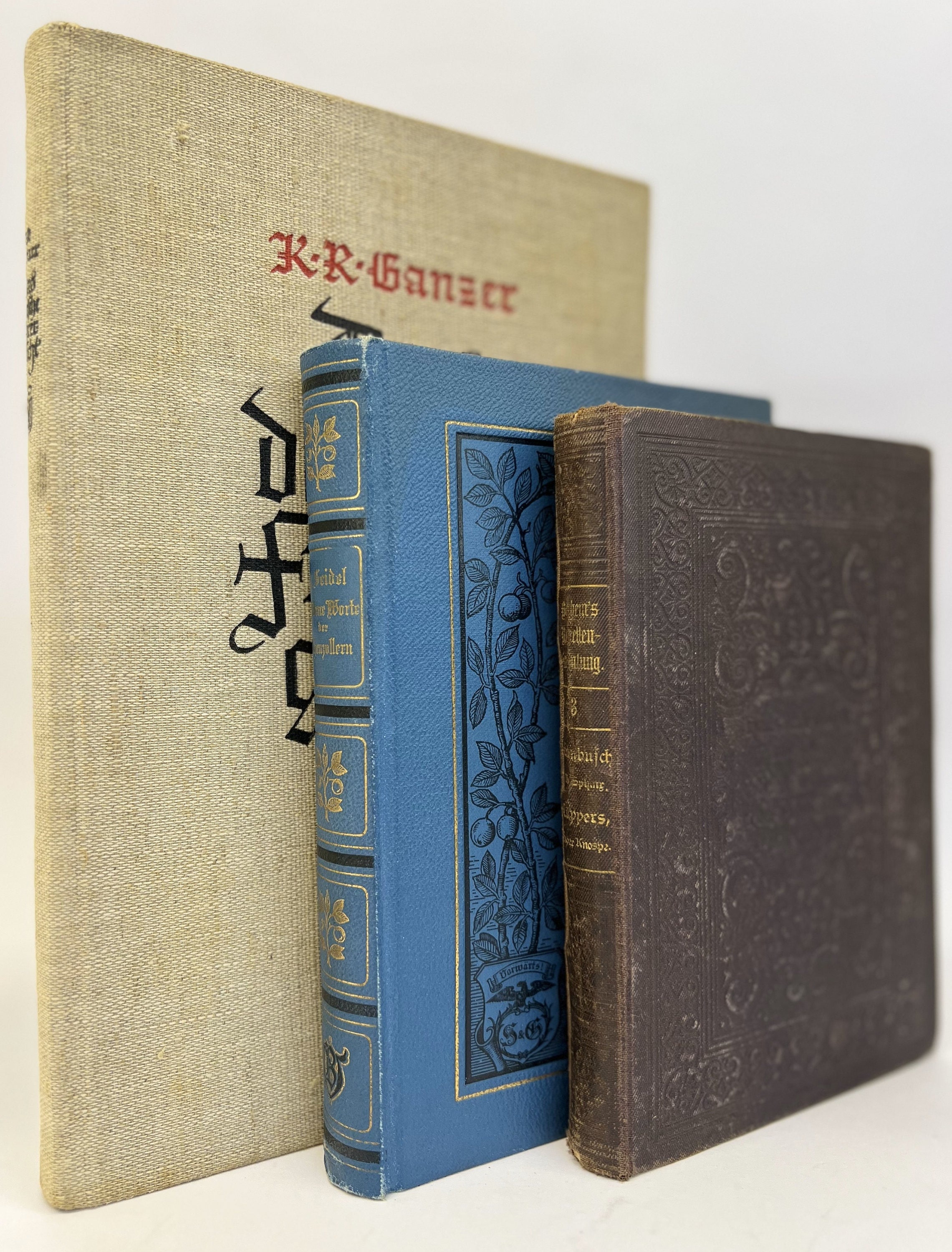 Antique German Books Written in the Old Fraktur Font. Late 19th