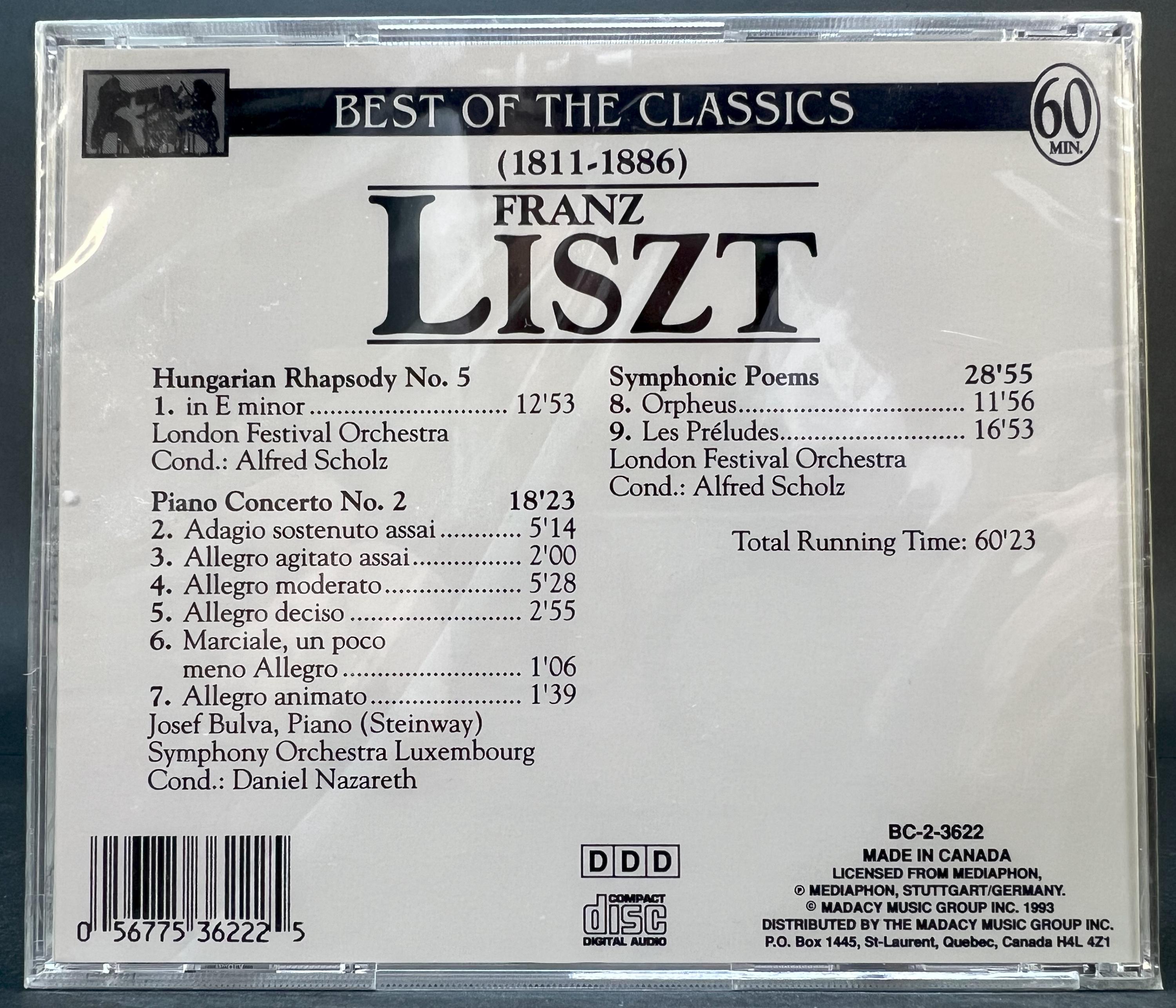 Franz Liszt – Hungarian Rhapsody No.5 & Piano Concerto No.2. 1993