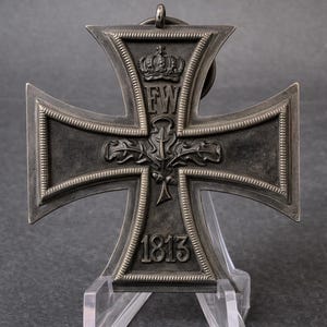 Cruz de Hierro original de 1914 de segunda clase de la Primera Guerra Mundial: rara medalla imperial alemana, marco plateado, marca E.W., condecoración de combate.