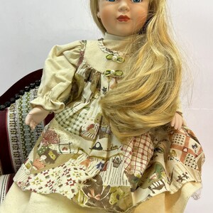 Vintage German Porcelain Doll 80s-90s, Sitting, Art Fashion Doll image 8