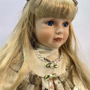 Vintage German Porcelain Doll 80s-90s, Sitting, Art Fashion Doll image 4