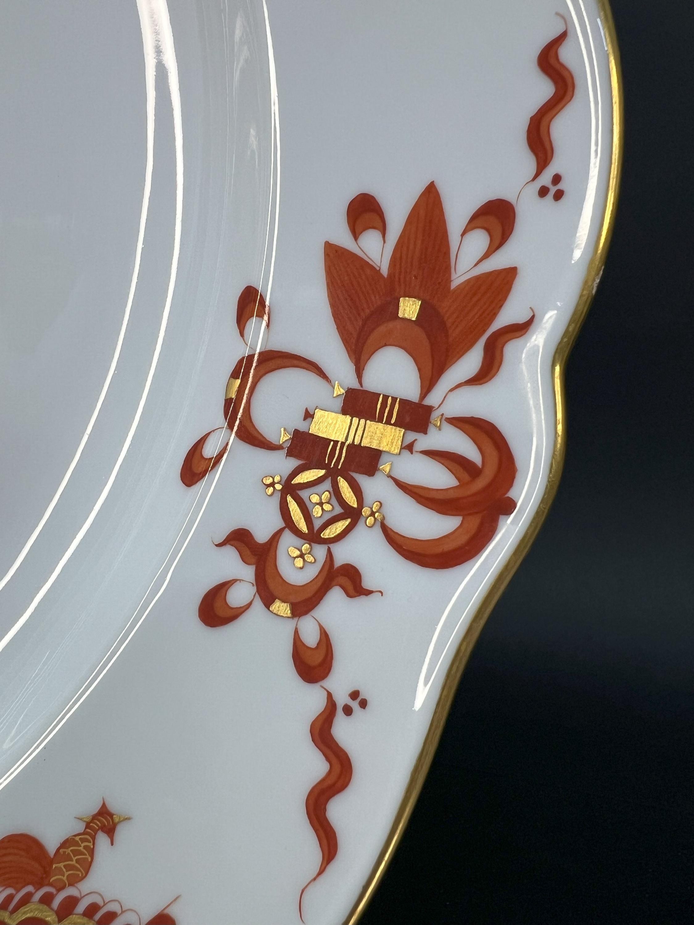 Rare Meissen “red Dragon” Plate, Hand-painted Porcelain From 1924