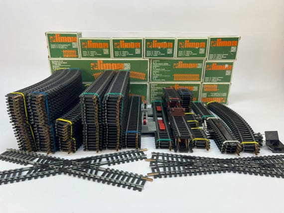 Vintage Lima HO 1:87 Railway Tracks & Accessories, Italy 80s. Code