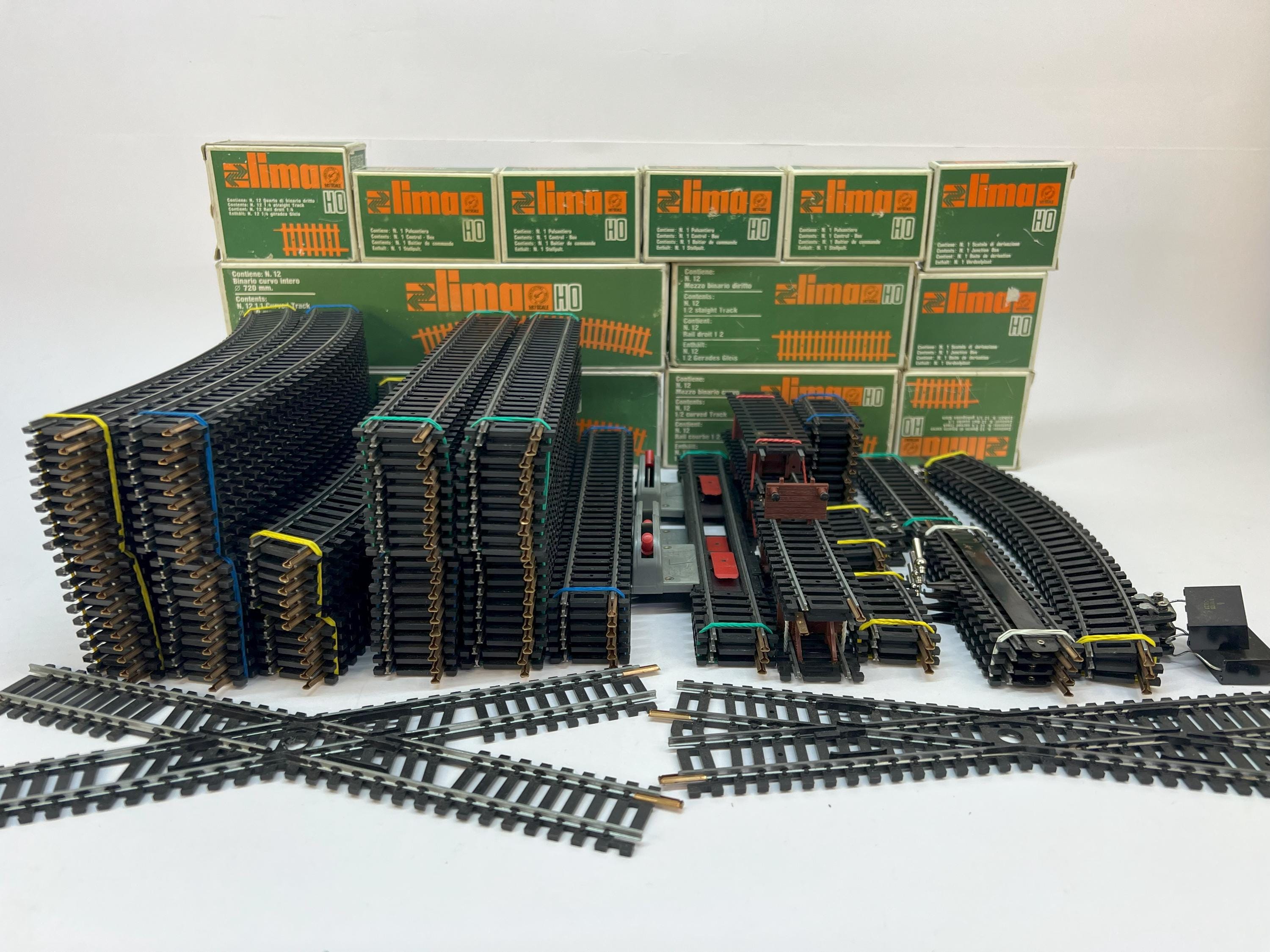 Vintage Lima HO 1:87 Railway Tracks & Accessories, Italy 80s. Code