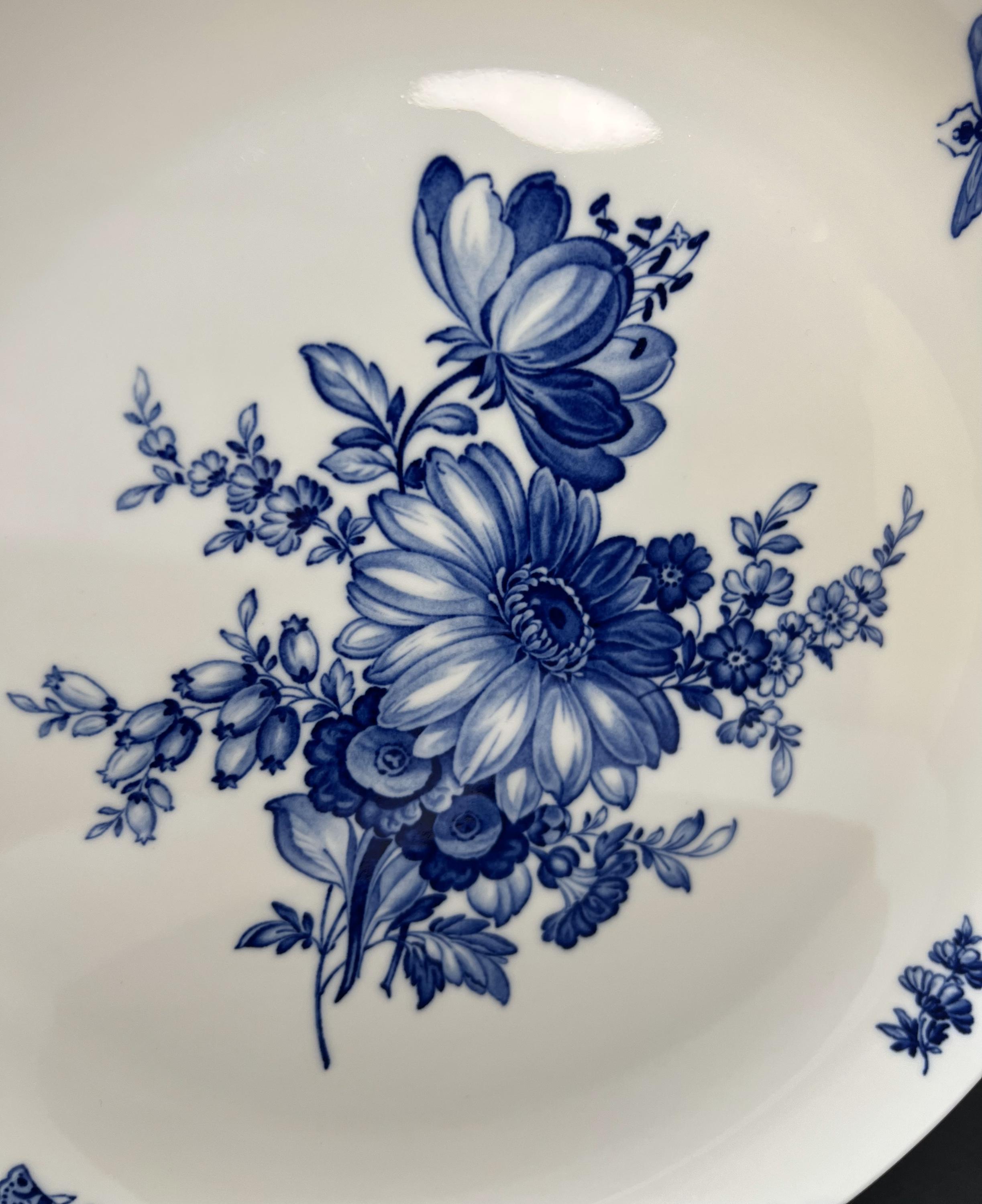 Meissen Blue Flowers Plate – Vintage Porcelain 10.8” Hand-painted