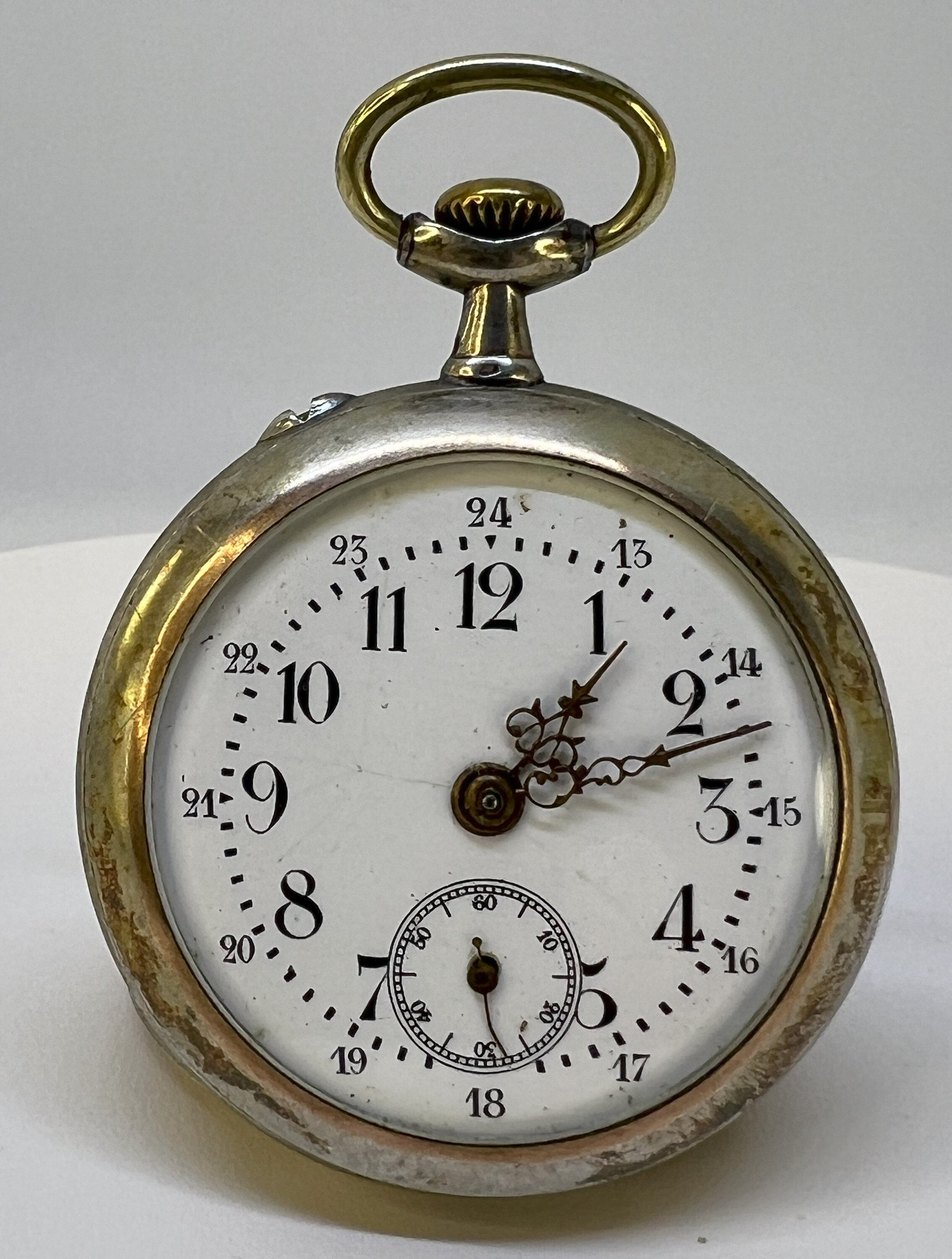 Antique Swiss Silver Pocket Watch 