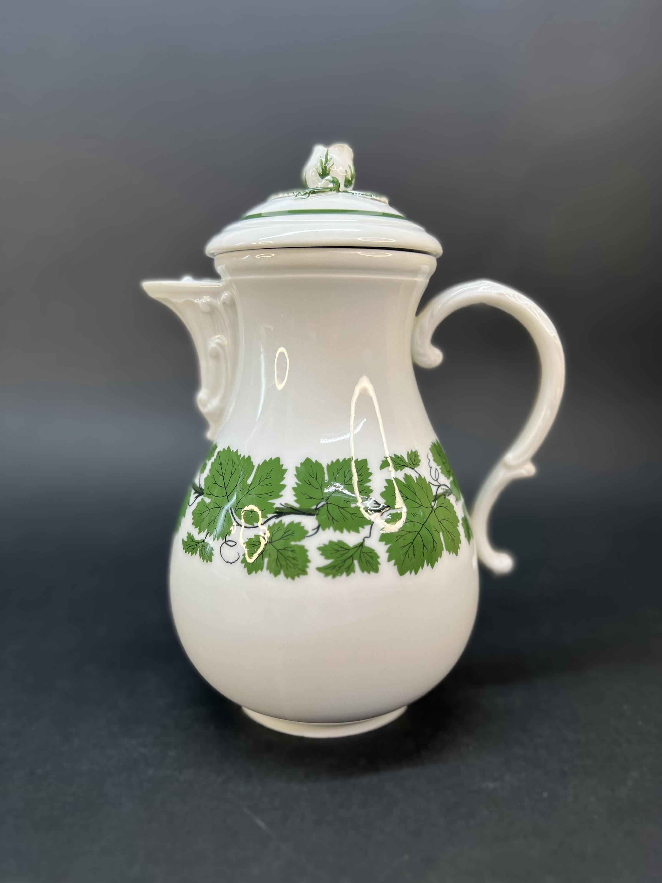 Meissen Green Ivy Porcelain Pitcher – Hand Painted Classic German