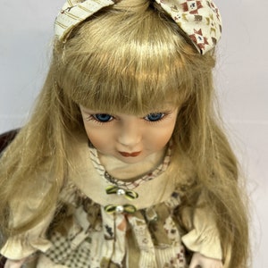 Vintage German Porcelain Doll 80s-90s, Sitting, Art Fashion Doll image 5