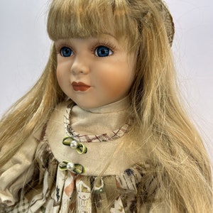 Vintage German Porcelain Doll 80s-90s, Sitting, Art Fashion Doll image 10