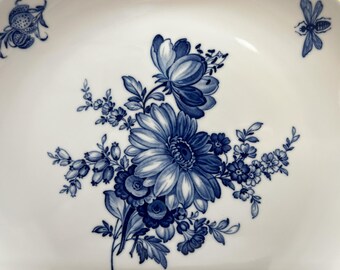 Meissen Blue Flowers Plate – Vintage Porcelain 10.8” Hand-painted