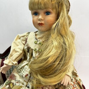 Vintage German Porcelain Doll 80s-90s, Sitting, Art Fashion Doll image 7
